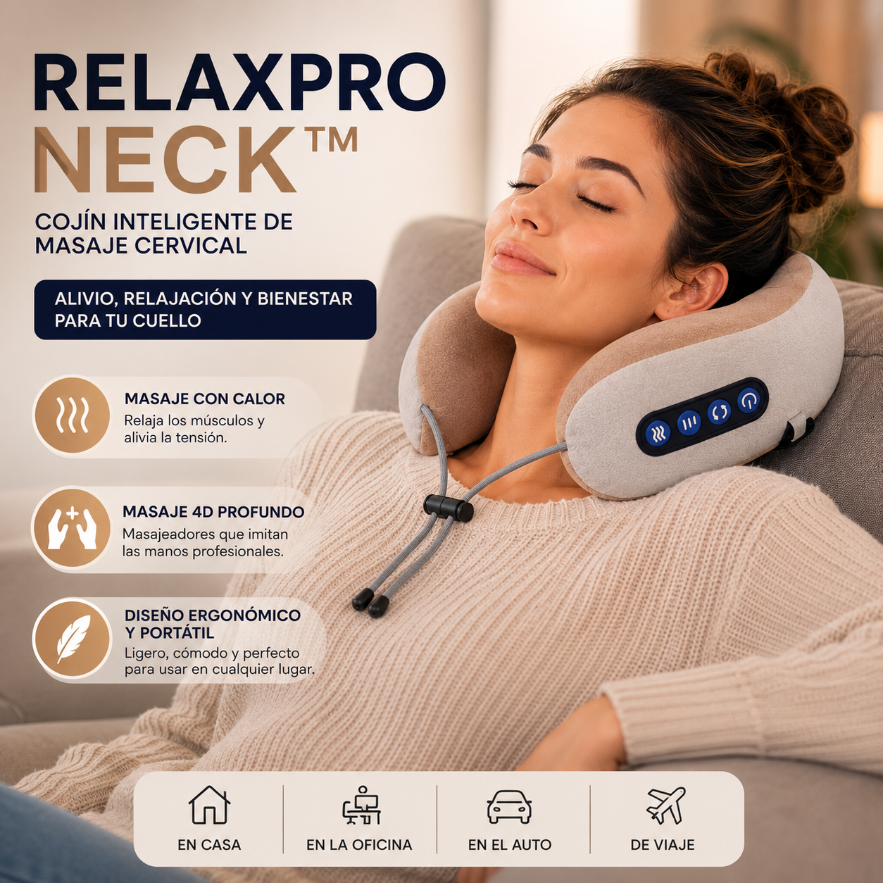 RelaxPro Neck™-  Cojín de masaje cervical