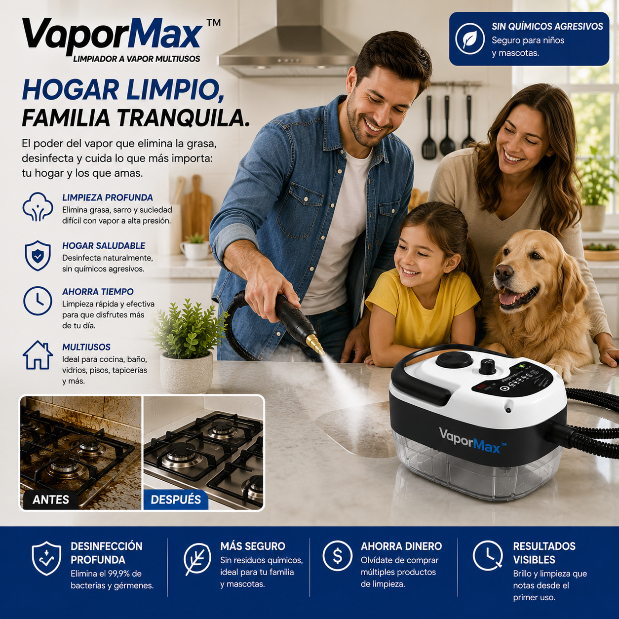 VaporMax™ - Limpiador a vapor de superficies