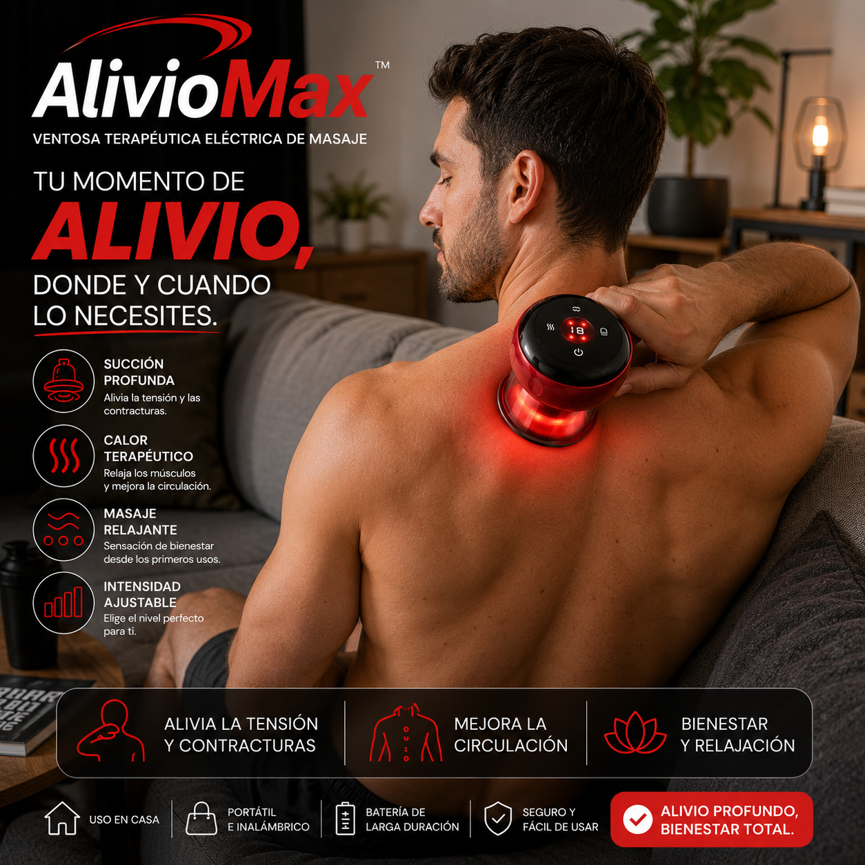 AlivioMax™- Ventosa eléctrica de masaje