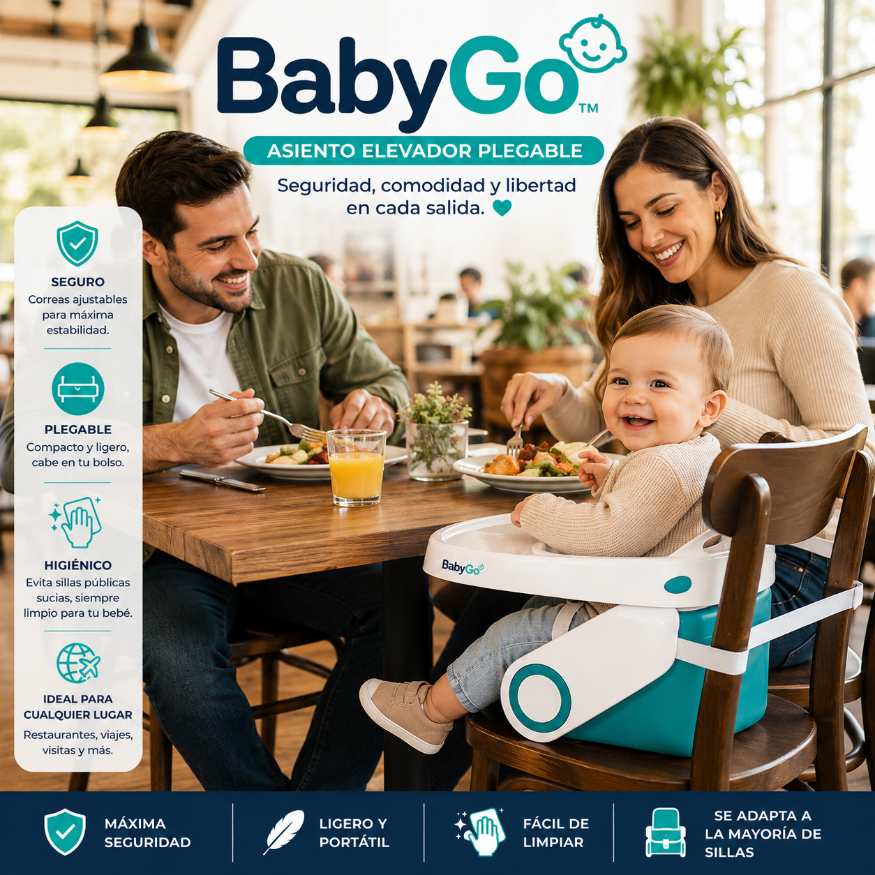 BabyGo™- Asiento de bebe elevador plegable