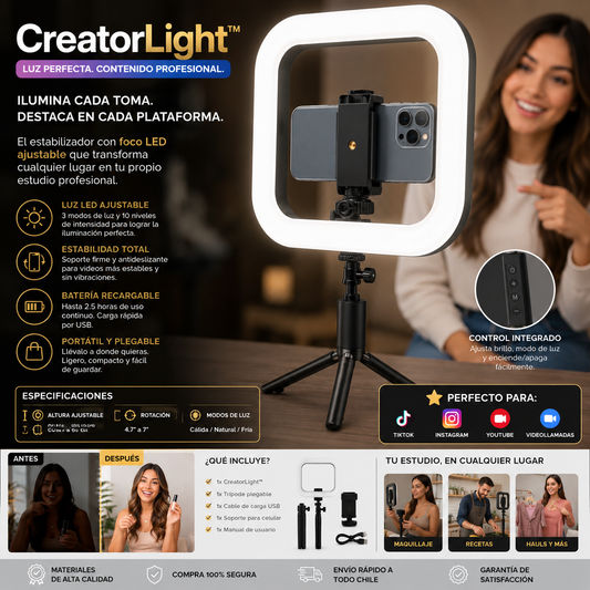 CreatorLight™- Estabilizador con luz led
