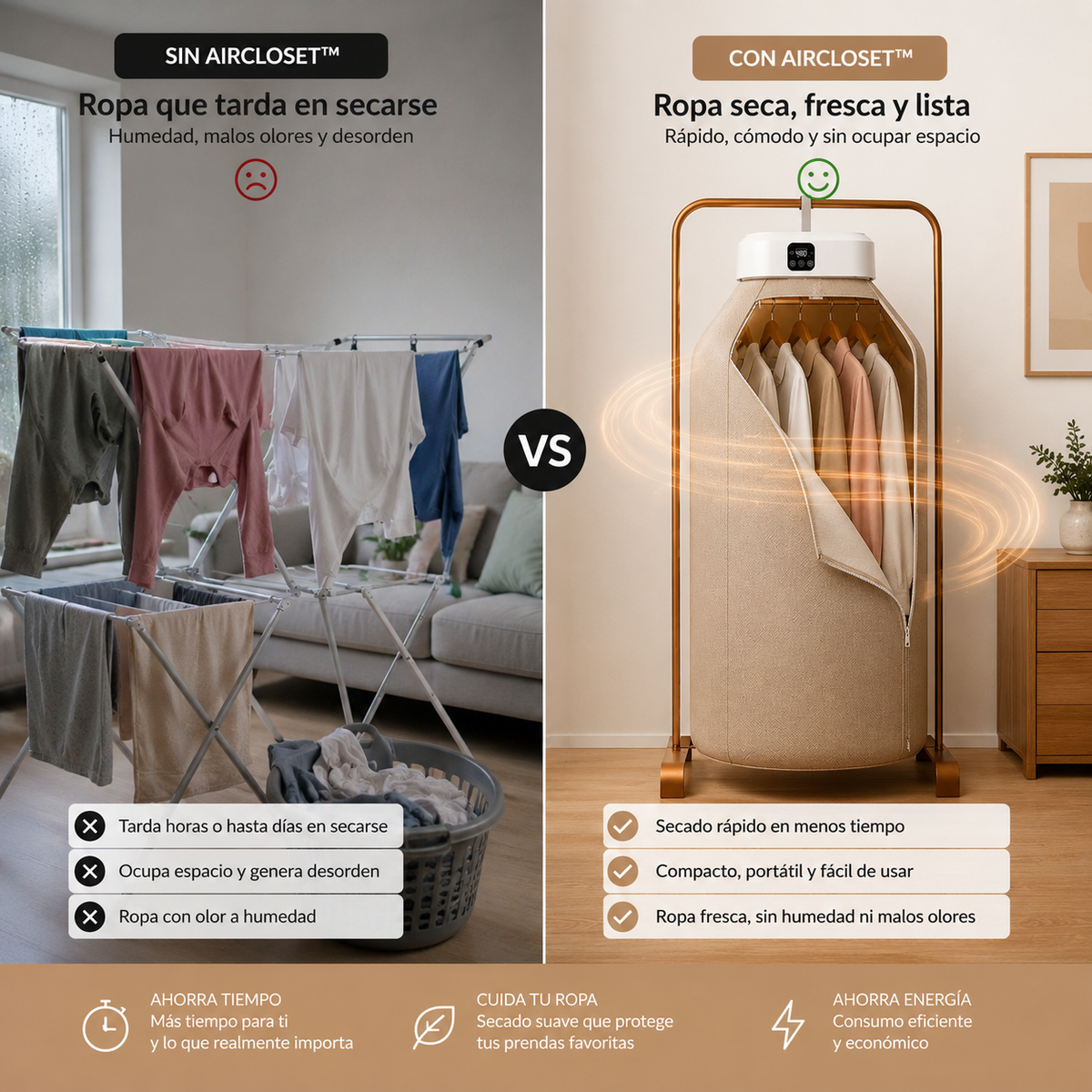 AirCloset™-  Secadora de ropa portátil