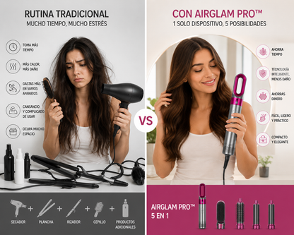 AirGlam Pro™-  Cepillo secador 5 en 1 profesional