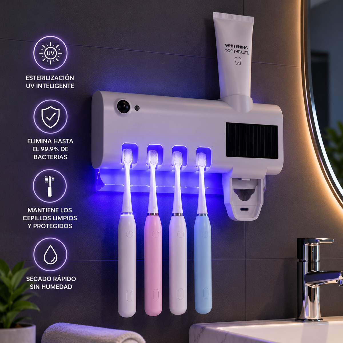 PureBrush™-  Soporte esterilizador de cepillos