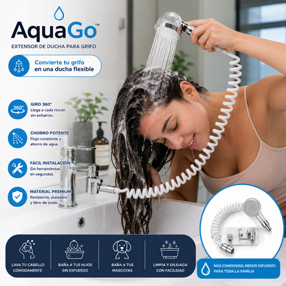 AquaGo™- Ecowash Extensor Ducha Para Grifo
