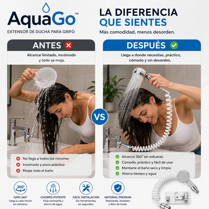 AquaGo™- Ecowash Extensor Ducha Para Grifo