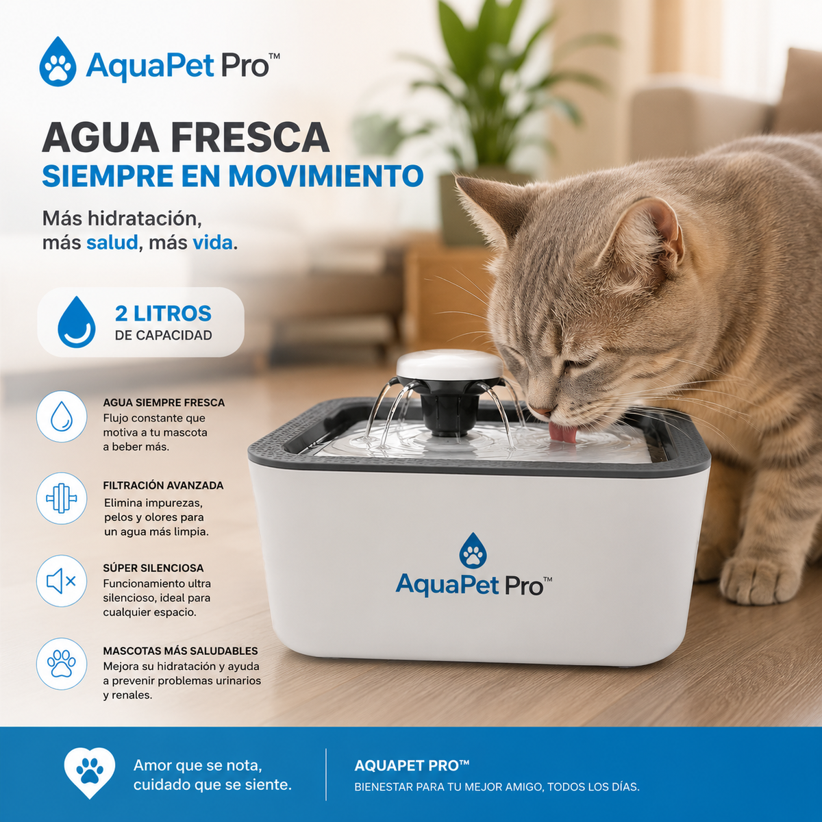 AquaPet Pro™- Fuente de agua para mascotas